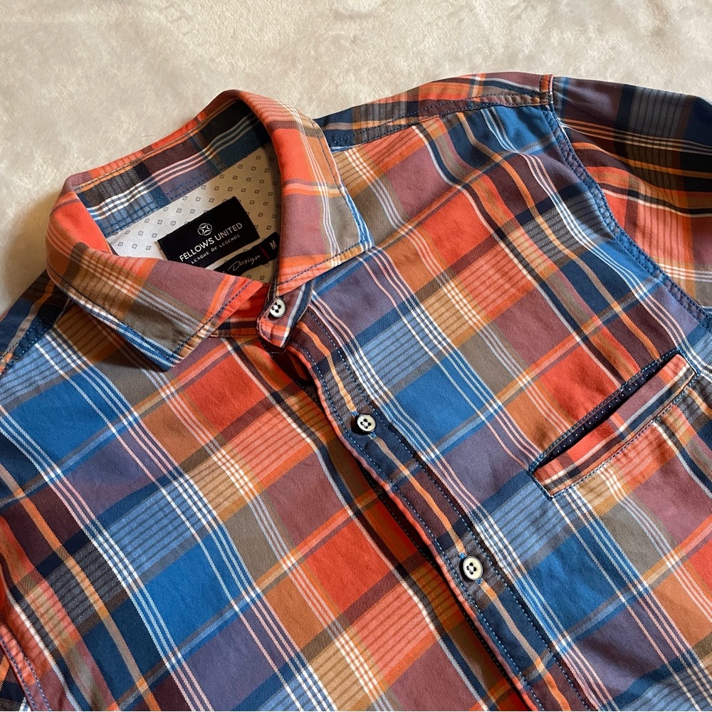 Fellows United League Of Legends Dutch Design Sz M Plaid Shirt Flip Cuff